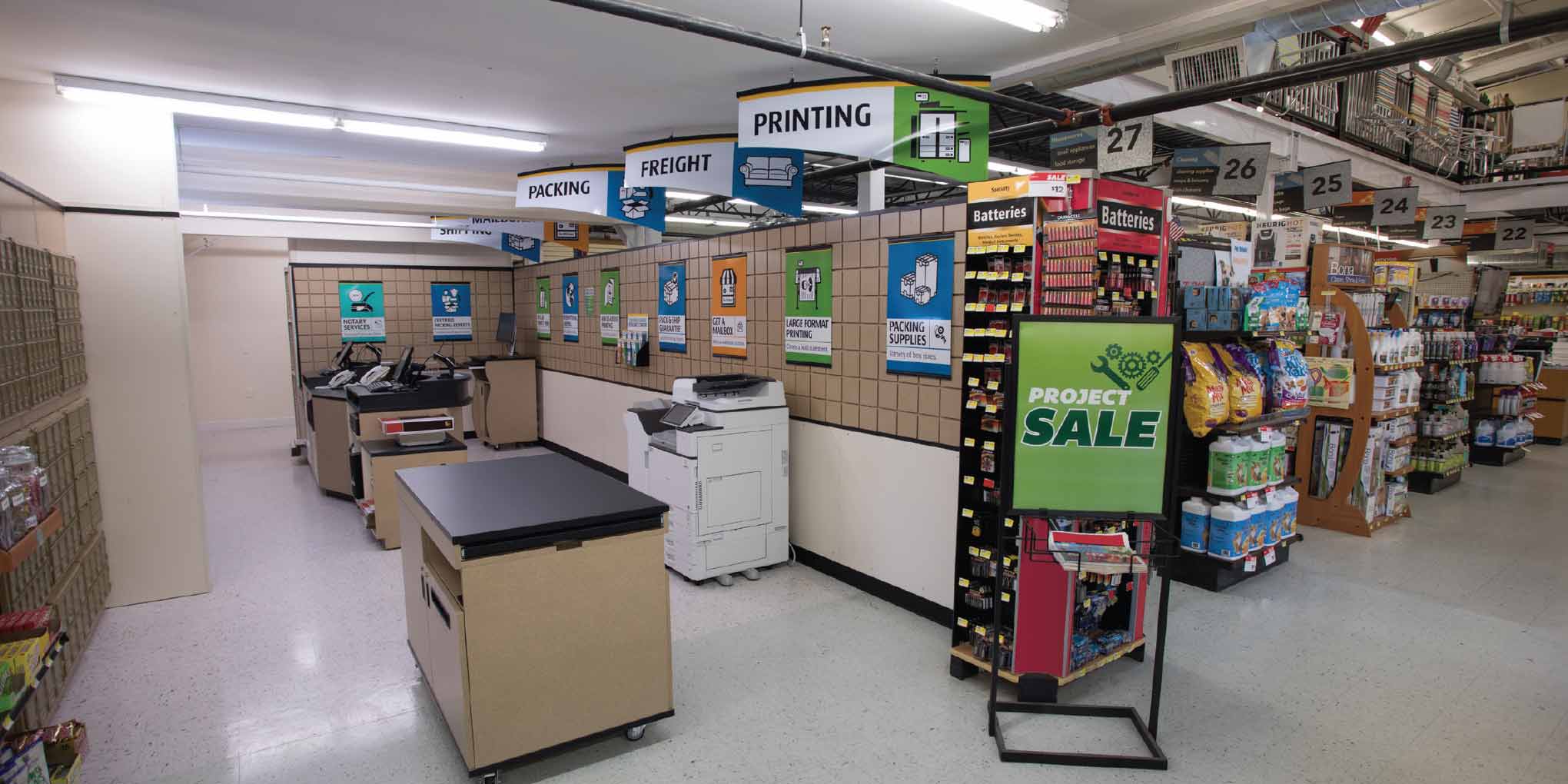 A The UPS Store inside a hardware store