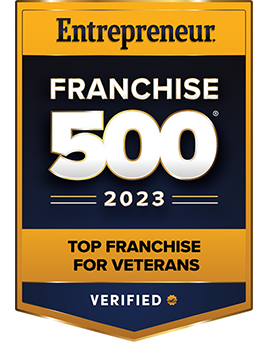 Entrepreneur Magazine Franchise 500 2023 Top Franchises for Veterans badge