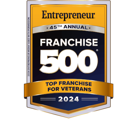 Entrepreneur Franchise 500 Top Franchise for Veterans 2024 badge