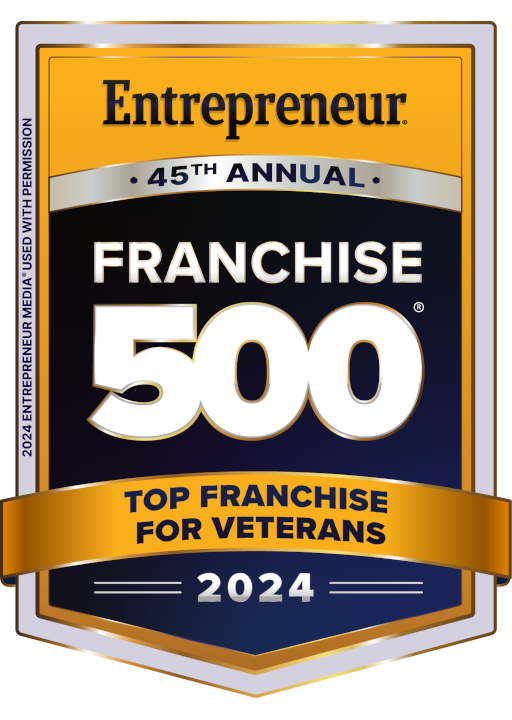 Entrepreneur Magazine Franchise 500 2024 Top Franchises for Veterans badge